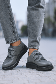 Pantofi Casual Barbati din Piele Gri cu Catarame - ANDUPantofi casual barbatiBigiottos Shoes