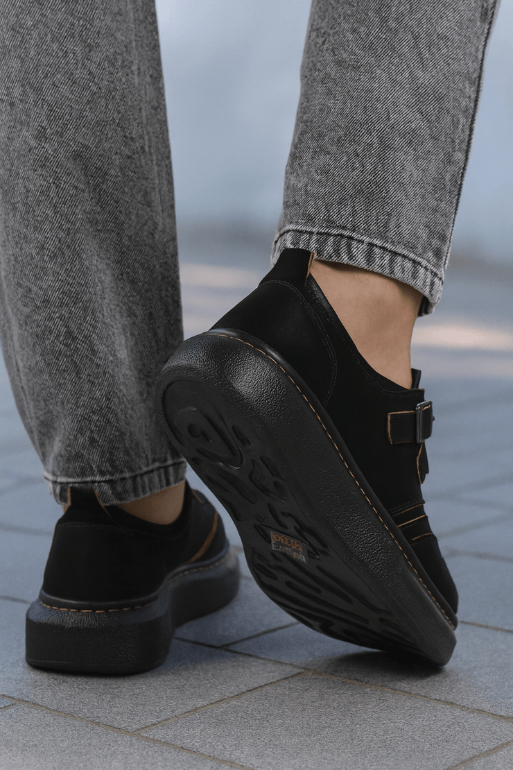 Pantofi Casual Barbati din Piele Negri cu Catarame - ANDIPantofi casual barbatiBigiottos Shoes