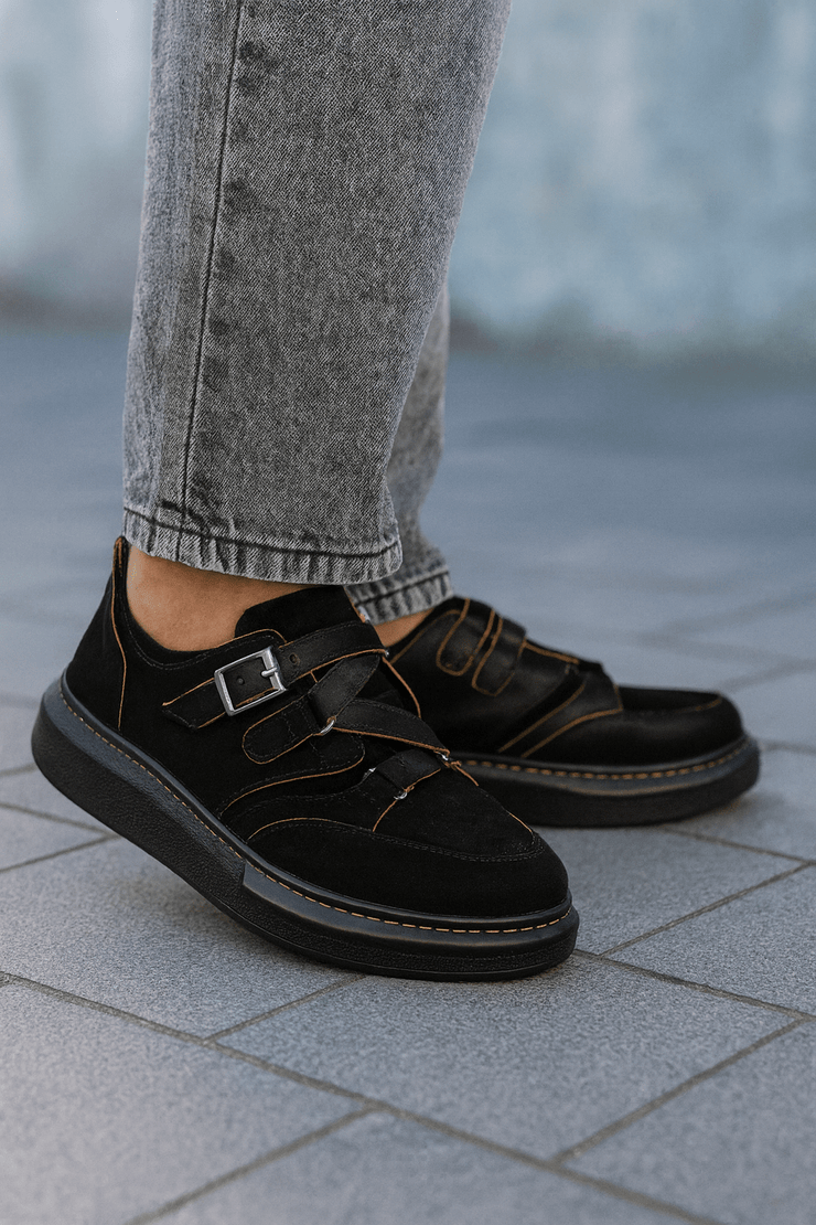 Pantofi Casual Barbati din Piele Negri cu Catarame - ANDIPantofi casual barbatiBigiottos Shoes