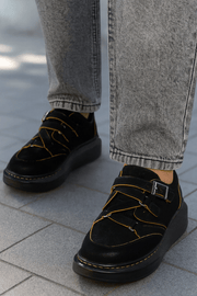 Pantofi Casual Barbati din Piele Negri cu Catarame - ANDIPantofi casual barbatiBigiottos Shoes