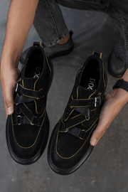 Pantofi Casual Barbati din Piele Negri cu Catarame - ANDIPantofi casual barbatiBigiottos Shoes