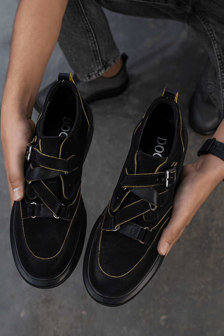 Pantofi Casual Barbati din Piele Negri cu Catarame - ANDIPantofi casual barbatiBigiottos Shoes