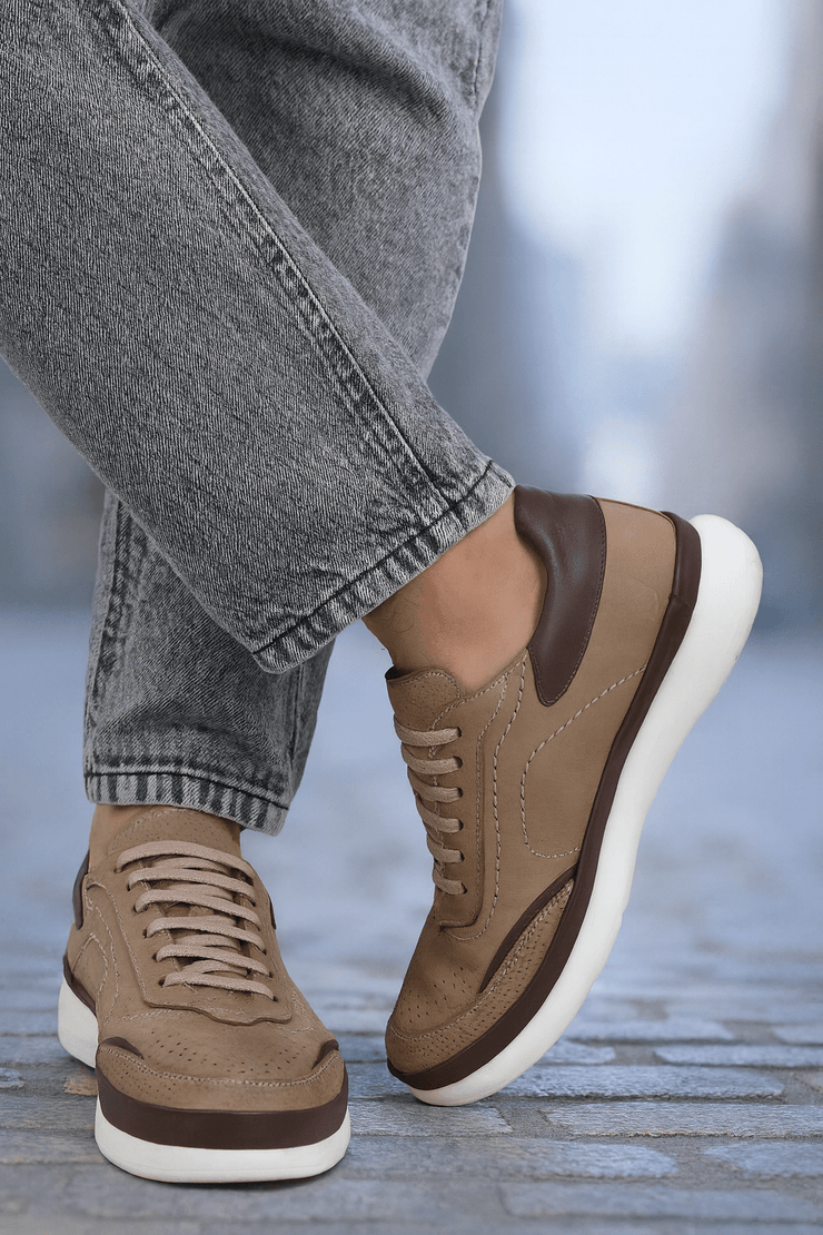 Pantofi Casual Barbati din Piele Nubuk Bej - BRENTPantofi casual barbatiBigiottos Shoes