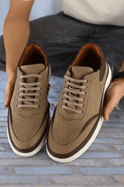 Pantofi Casual Barbati din Piele Nubuk Bej - BRENTPantofi casual barbatiBigiottos Shoes