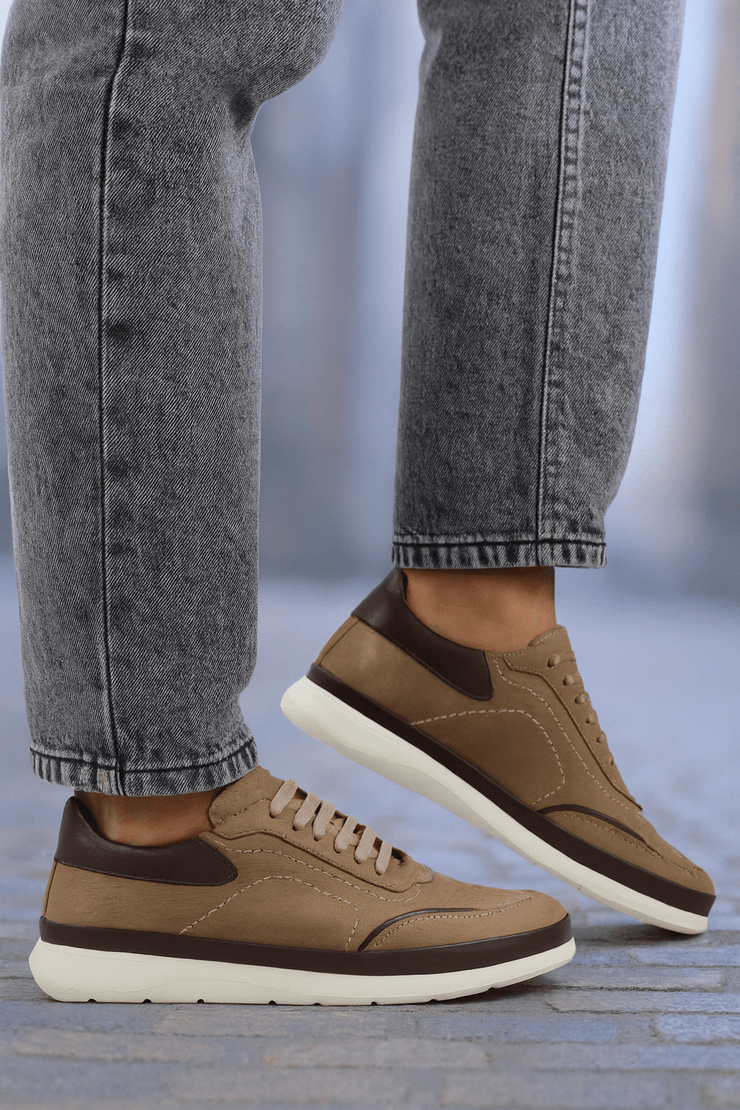 Pantofi Casual Barbati din Piele Nubuk Bej - BRENTPantofi casual barbatiBigiottos Shoes