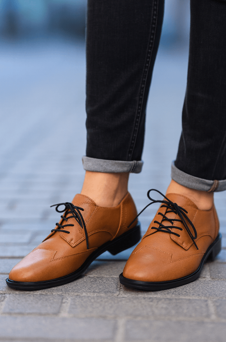 Pantofi Casual Dama din Piele Camel - TINAPantofi casual damaBigiottos Shoes