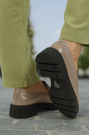 Pantofi Casual Dama din Piele cu Accesoriu BEJ - ELINAPantofi casual damaBigiottos Shoes