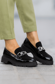 Pantofi Casual Dama din Piele cu Accesoriu Negri - ELBAPantofi casual damaBigiottos Shoes