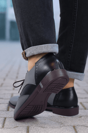 Pantofi Casual Dama din Piele Gri cu Negru - TELAPantofi casual damaBigiottos Shoes