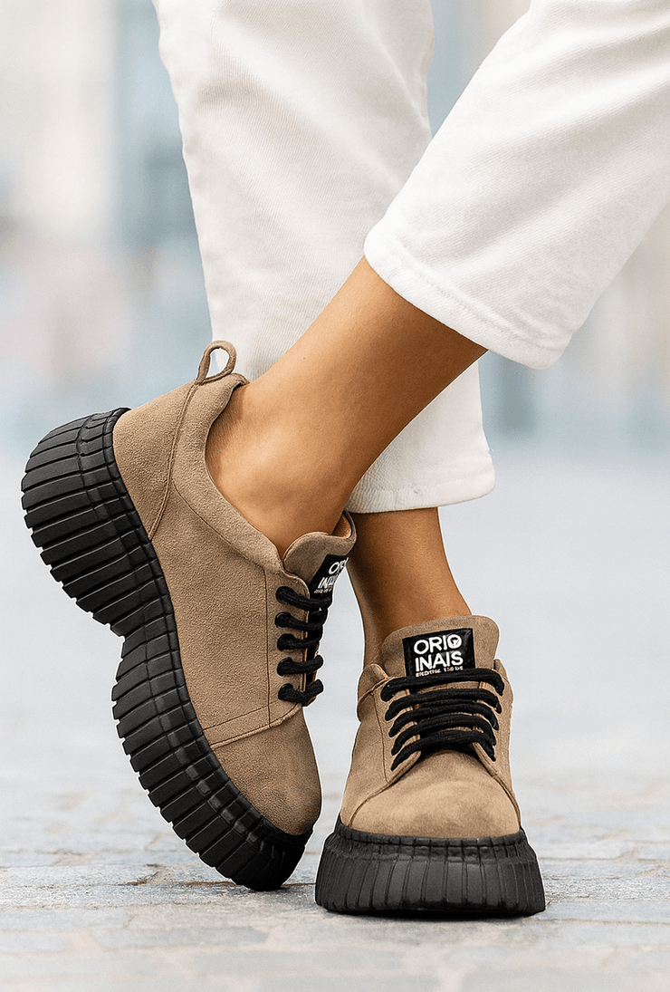 Pantofi Casual Dama din Piele Intoarsa Gri - NETAPantofi casual damaBigiottos Shoes