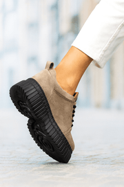 Pantofi Casual Dama din Piele Intoarsa Gri - NETAPantofi casual damaBigiottos Shoes