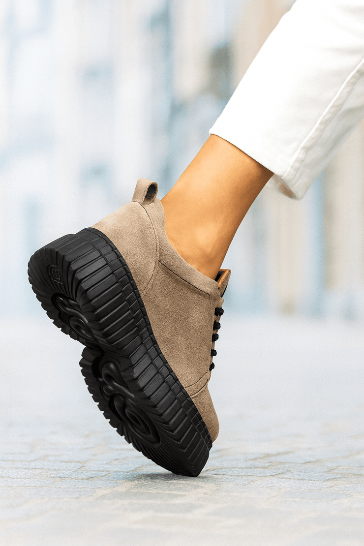 Pantofi Casual Dama din Piele Intoarsa Gri - NETAPantofi casual damaBigiottos Shoes