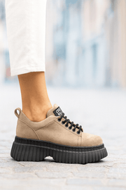 Pantofi Casual Dama din Piele Intoarsa Gri - NETAPantofi casual damaBigiottos Shoes