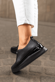 Pantofi Casual Dama din Piele Negri cu Accesoriu - ENAPantofi casual damaBigiottos Shoes