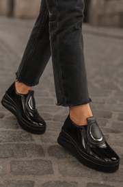 Pantofi Casual Dama din Piele Negri cu Accesoriu - EVAPantofi casual damaBigiottos Shoes