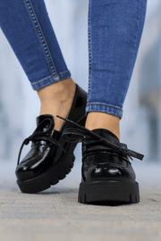 Pantofi Casual Dama din Piele Negri cu Fundita - KOLIAPantofi casual damaBigiottos Shoes