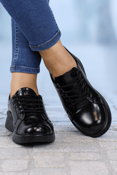 Pantofi Casual Dama din Piele Negru Lac - OLGAPantofi casual damaBigiottos Shoes