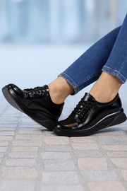 Pantofi Casual Dama din Piele Negru Lac - OLGAPantofi casual damaBigiottos Shoes