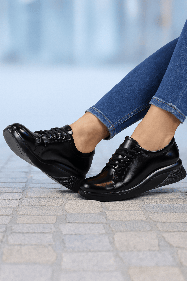 Pantofi Casual Dama din Piele Negru Lac - OLGAPantofi casual damaBigiottos Shoes