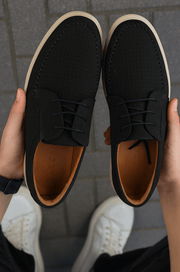 Pantofi Casual de Barbati din Piele Nubuk Negru - JAZPantofi casual barbatiBigiottos Shoes