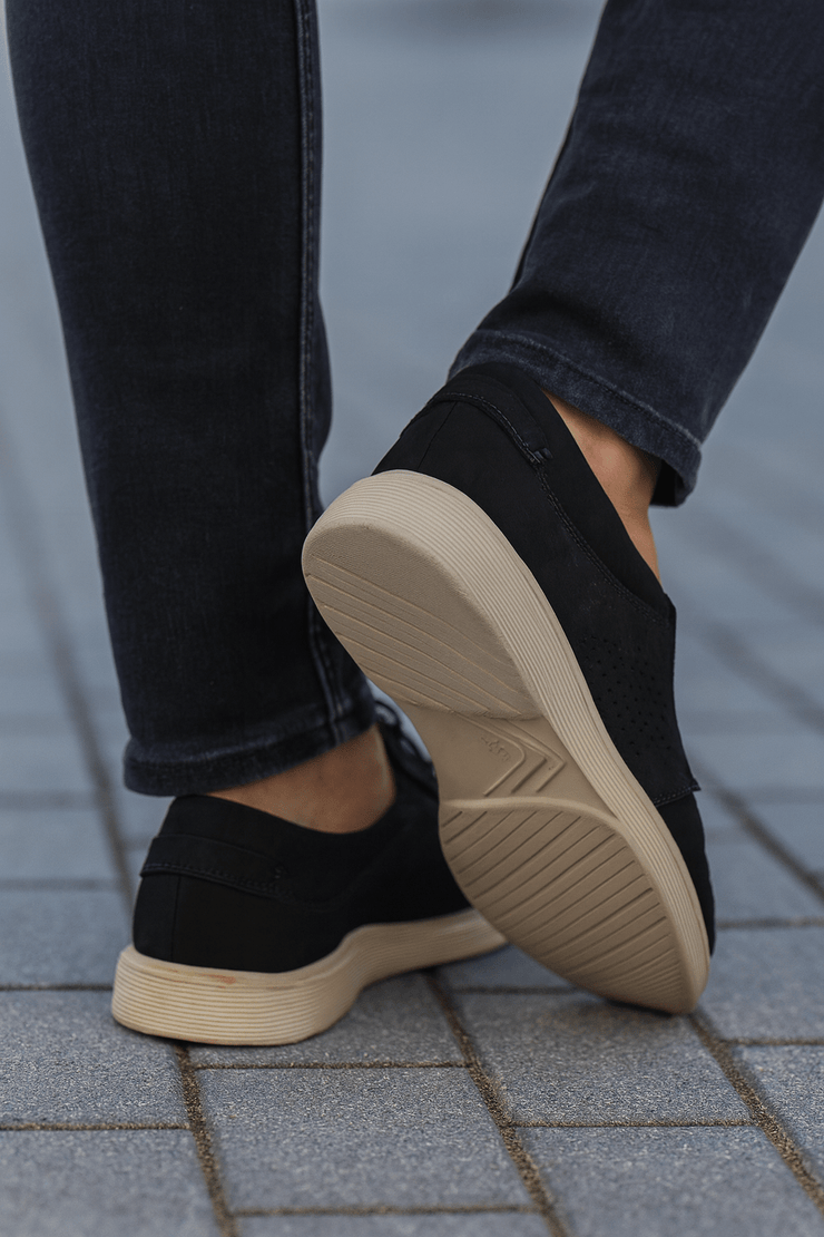 Pantofi Casual de Barbati din Piele Nubuk Negru - JAZPantofi casual barbatiBigiottos Shoes