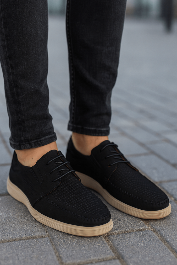 Pantofi Casual de Barbati din Piele Nubuk Negru - JAZPantofi casual barbatiBigiottos Shoes