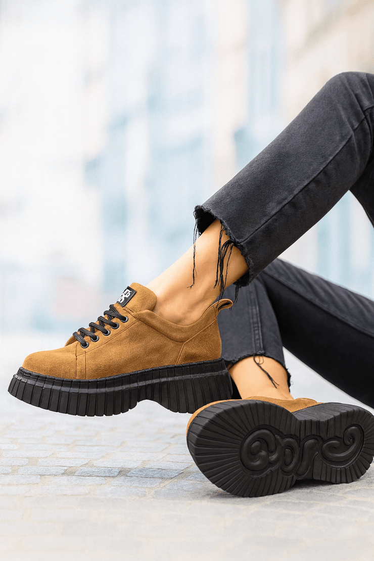 Pantofi Casual din Piele Intoarsa Camel - NOLAPantofi casual damaBigiottos Shoes