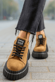 Pantofi Casual din Piele Intoarsa Camel - NOLAPantofi casual damaBigiottos Shoes