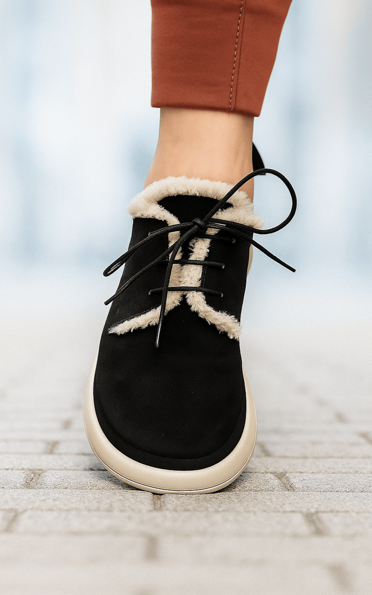 Pantofi Casual din Piele Intoarsa Neagra cu Blanita - PUFPantofi casual damaBigiottos Shoes