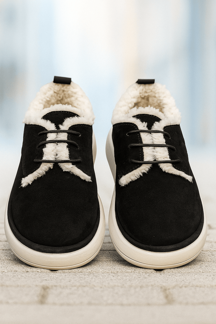 Pantofi Casual din Piele Intoarsa Neagra cu Blanita - PUFPantofi casual damaBigiottos Shoes