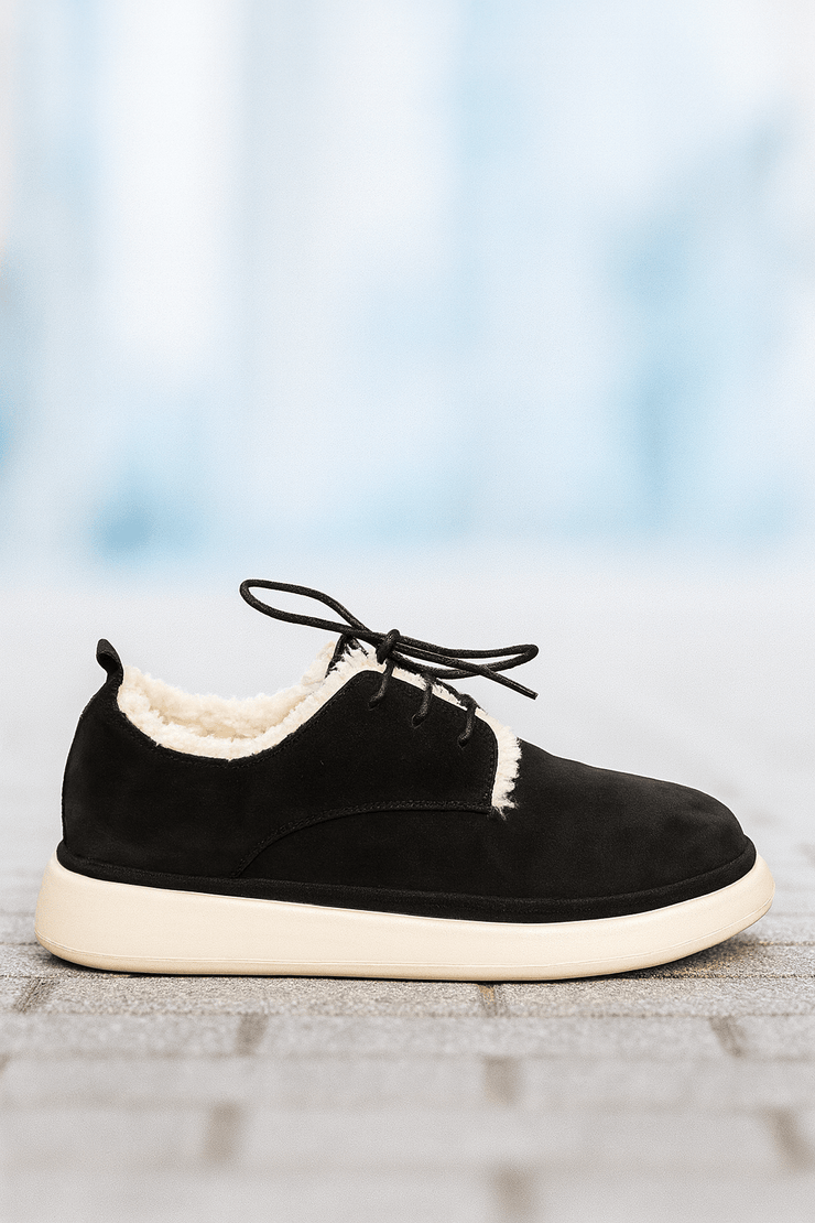 Pantofi Casual din Piele Intoarsa Neagra cu Blanita - PUFPantofi casual damaBigiottos Shoes