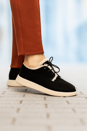 Pantofi Casual din Piele Intoarsa Neagra cu Blanita - PUFPantofi casual damaBigiottos Shoes