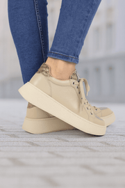 Pantofi Dama din Piele Bej cu Print - TOREPantofi casual damaBigiottos Shoes