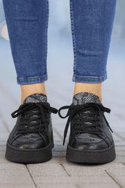 Pantofi Dama din Piele Negri cu Print - TORYPantofi casual damaBigiottos Shoes