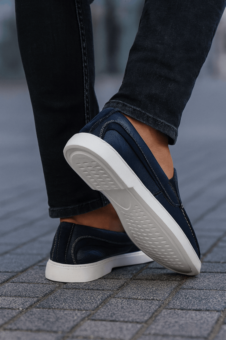 Pantofi de Barbati din Piele fara Siret Bleumarin - KOTPantofi casual barbatiBigiottos Shoes