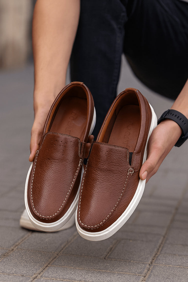 Pantofi de Barbati din Piele fara Siret Maro - KOL – Bigiottos Shoes