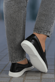 Pantofi de Barbati din Piele fara Siret Negri - KUMPantofi casual barbatiBigiottos Shoes