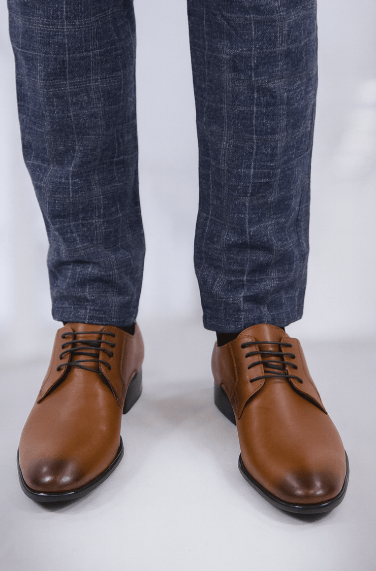 Pantofi Eleganti Barbati din Piele Camel cu Siret - PETERPantofi barbatiBigiottos Shoes