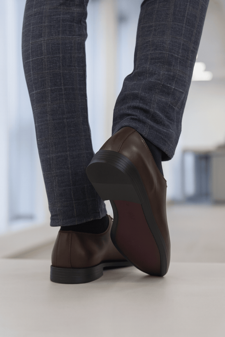 Pantofi Eleganti Barbati din Piele cu Siret Maro - PETERPantofi barbatiBigiottos Shoes