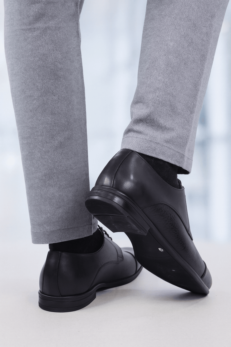 Pantofi Eleganti Barbati din Piele Negri cu Siret - PETERPantofi barbatiBigiottos Shoes