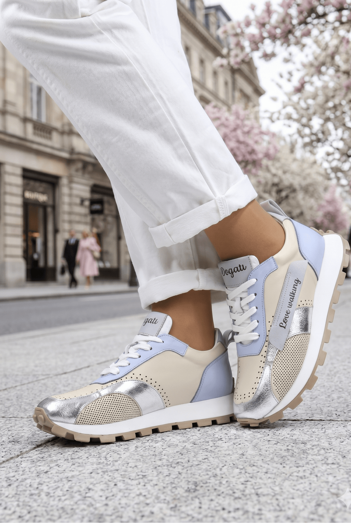 Pantofi Sport Dama din Piele Albastri - ZINYA BLU – Bigiottos Shoes
