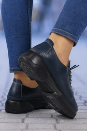 Pantofi Sport Dama din Piele Bleumarin - AZIZPantofi casual damaBigiottos Shoes