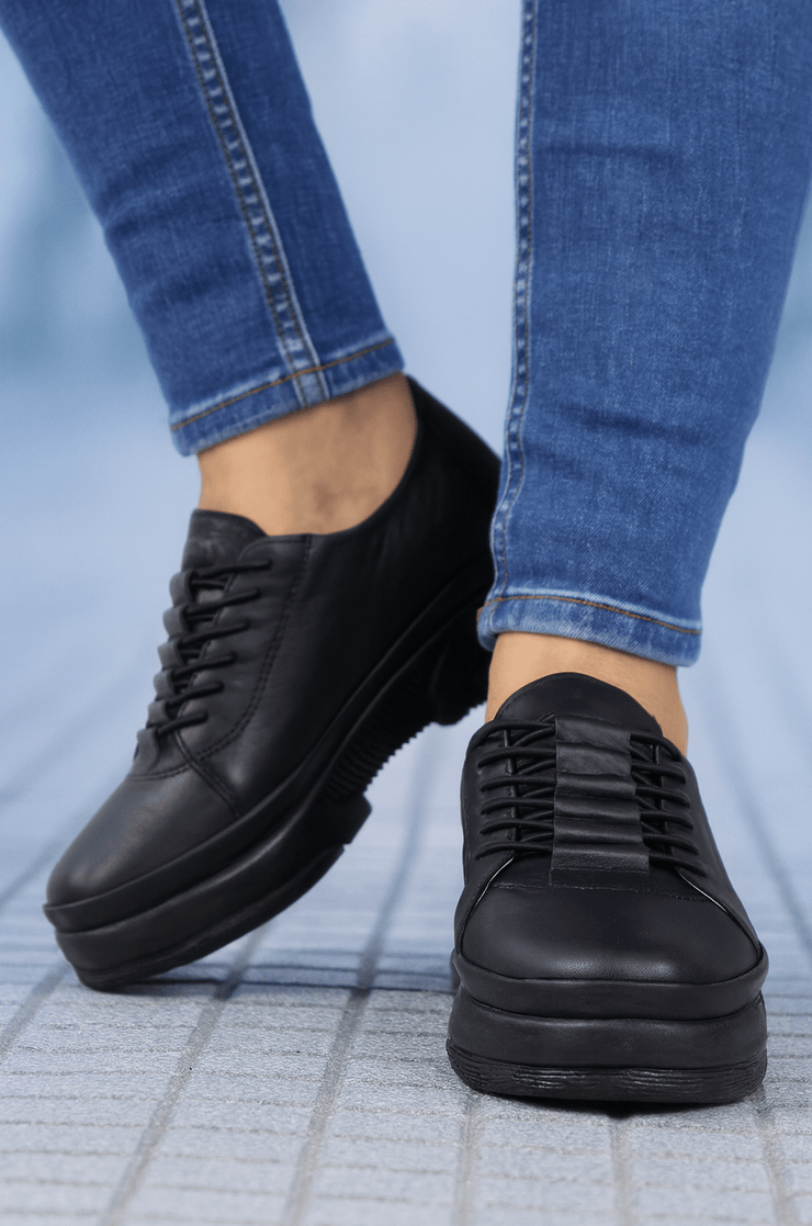 Pantofi Sport Dama din Piele Negri - AZOREPantofi sport damaBigiottos Shoes