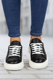 Pantofi Sport Dama din Piele Negri cu Alb - ATTYPantofi sport damaBigiottos Shoes