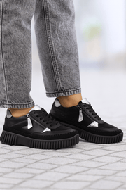 Pantofi Sport Dama din Piele Negri cu Fermoar - JOYPantofi sport damaBigiottos Shoes