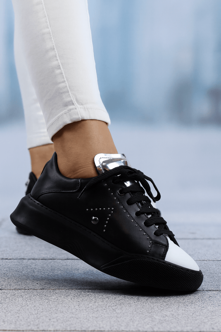 Pantofi Sport Dama din Piele Negru si Alb - ANYPantofi casual damaBigiottos Shoes