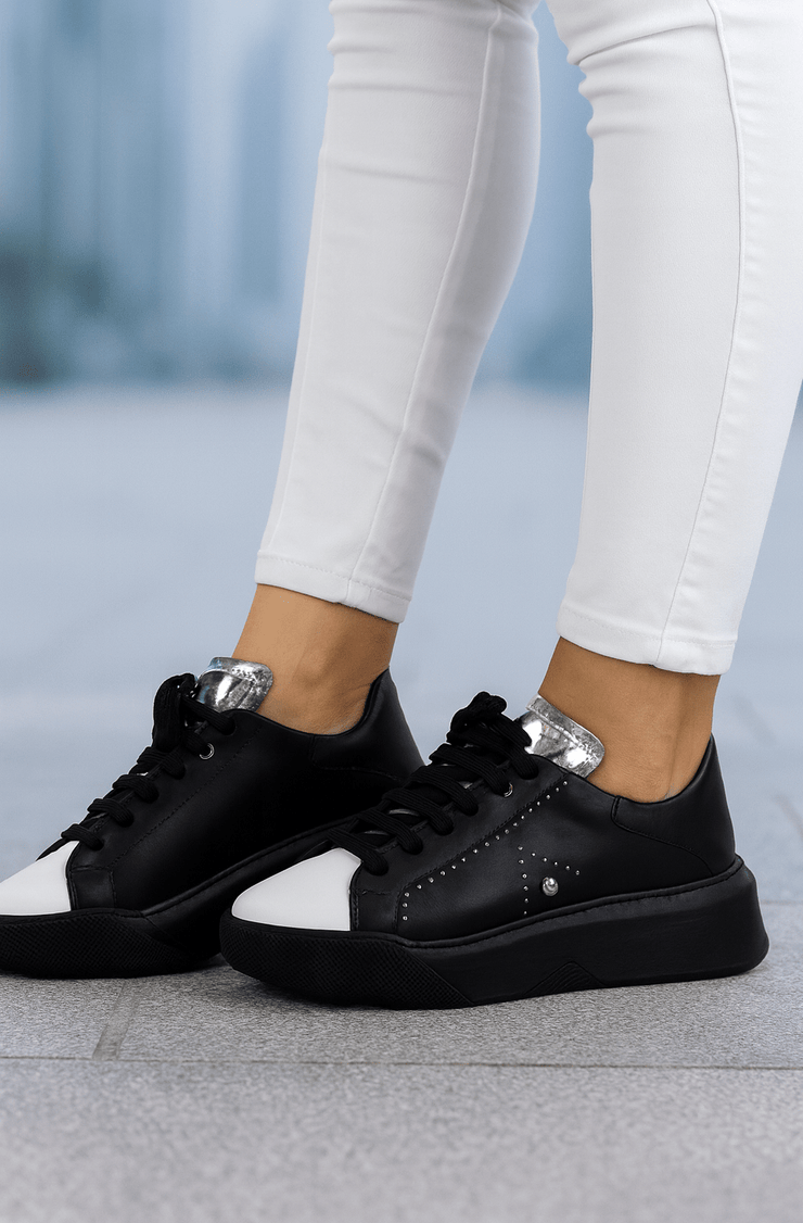 Pantofi Sport Dama din Piele Negru si Alb - ANYPantofi casual damaBigiottos Shoes