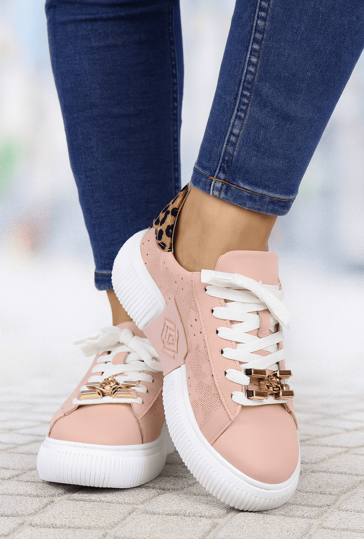 Pantofi Sport Dama din Piele Pudra cu Accesorii - PIAPantofi sport damaBigiottos Shoes