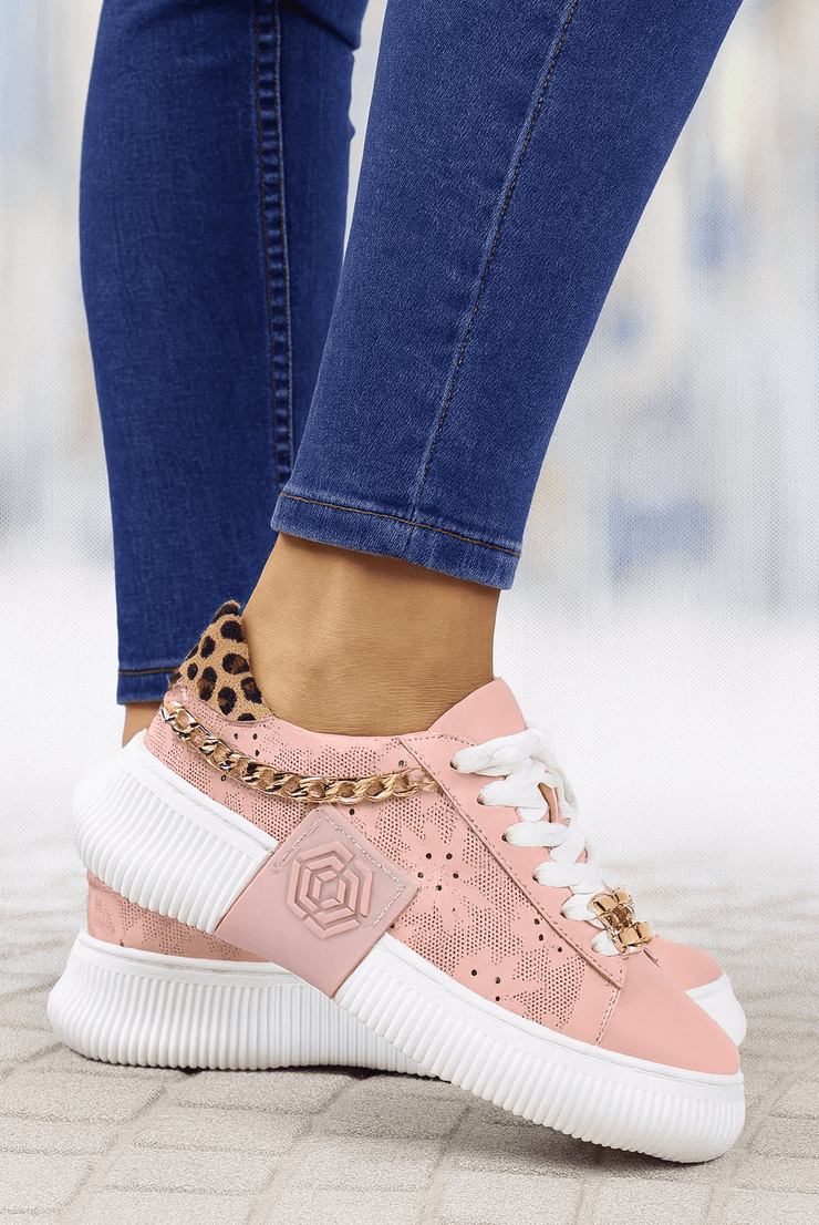 Pantofi Sport Dama din Piele Pudra cu Accesorii - PIAPantofi sport damaBigiottos Shoes