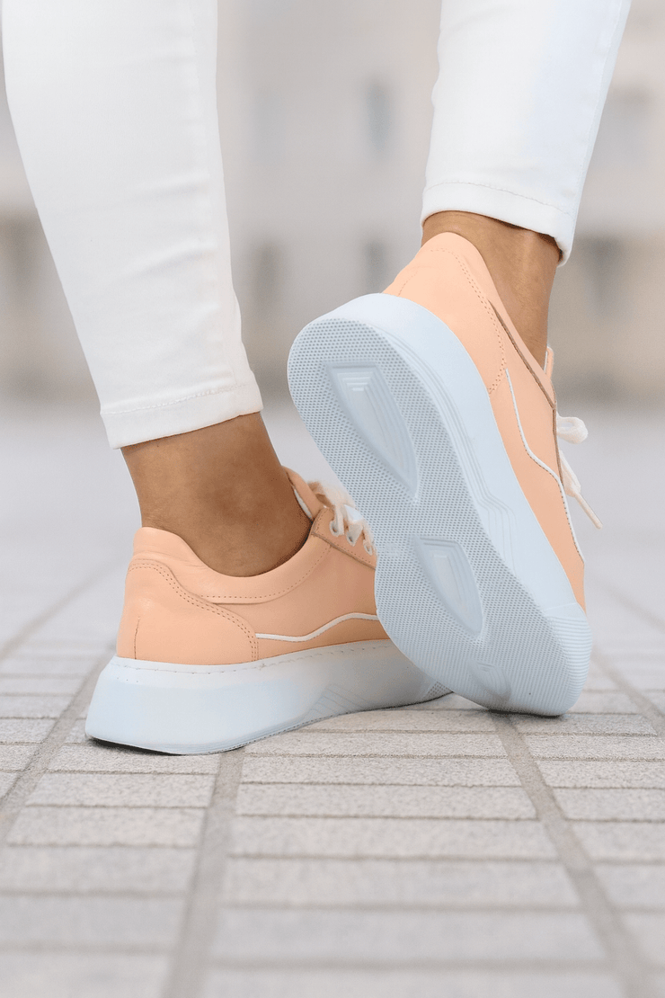 Pantofi Sport Dama din Piele Roz cu Alb - ASTIPantofi sport damaBigiottos Shoes